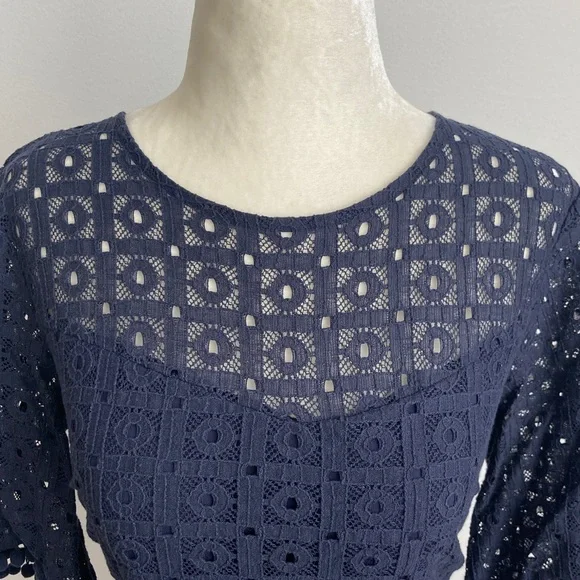 Banana Republic Lace Top with Pom Pom Trim - Picture 3 of 9